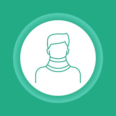 Ortopedik boyun yaka renk düğmesi simgesi. İzole vektör ögesi.