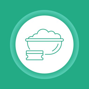 Sünger ve bovling renk düğmesi simgesi. Temizlik servisi. Web sayfası, mobil uygulama, tanıtım için resim çizelgesi.