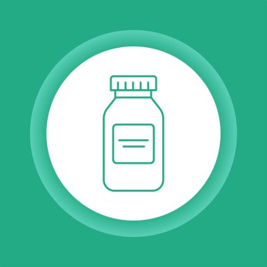 İlaç şişesi renk düğmesi simgesi. Eczacılık ürünleri. Web sayfası için piktogram, mobil uygulama, promosyon. Düzenlenebilir vuruş.