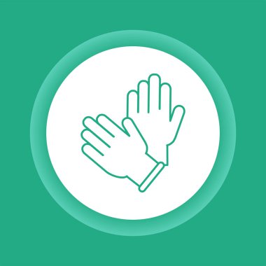 Lastik temizleme eldivenleri renk düğmesi simgesi. Kirliliğe karşı el koruması. Web sayfası için piktogram, mobil uygulama, tanıtım. UI UX Arayüz tasarım ögesi.