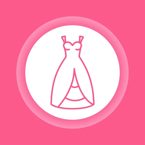 Icono Línea Color Del Traje Nupcial Vestido Novia Elemento Vectorial — Archivo Imágenes Vectoriales