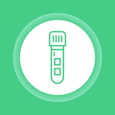 Kan testi renk çizgisi simgesi olan laboratuvar tüpü. İzole vektör elementi. Web sayfası, mobil uygulama, tanıtım için resim çizelgesi
