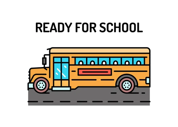 Bereit Für Die Schule Olor Line Icon Transport Von Kindern — Stockvektor