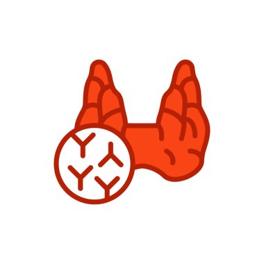 Otoimmün tiroid iltihabı doktor renk çizgisi ikonu. İzole vektör elementi. Web sayfası, mobil uygulama, tanıtım için resim çizelgesi