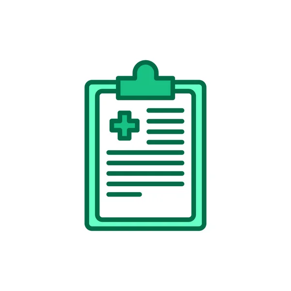 Icono Línea Color Portapapeles Médico Tarjeta Paciente Elemento Vectorial Aislado — Vector de stock