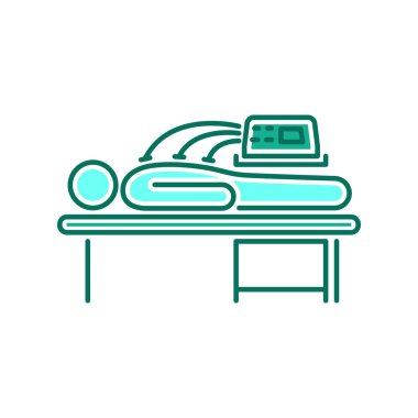 Elektroterapi çizgisi renk simgesi. Fizyoterapi, akupunktur, rehabilitasyon. İzole vektör elementi. Web sayfası, mobil uygulama, tanıtım için resim çizelgesi.