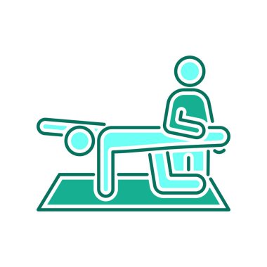 Fizyoterapi renk çizgisi simgesi. Rehabilitasyon, terapi