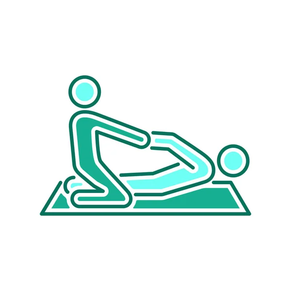 Fysiotherapie Kleurlijn Pictogram Revalidatie Therapieconcept — Stockvector