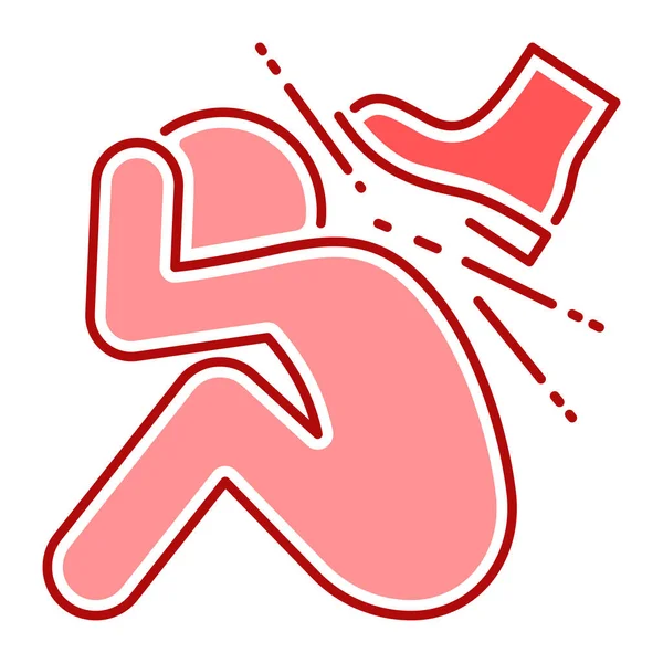 Fiziksel zorbalık renk çizgisi ikonu. Taciz, dayak ve şiddet.