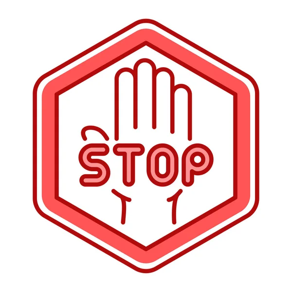 Stop Geweld Kleurlijn Icoon Bescherming Van Slachtoffers Van Pesten — Stockvector