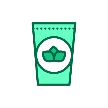 Organik yeşil çay rengi ikonu. Web sayfası, mobil uygulama, tanıtım için resim çizelgesi.