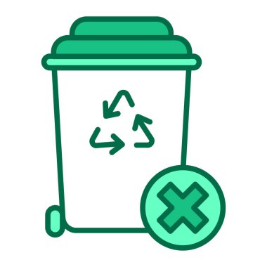 Çöp kutusu renk çizgisi simgesi yok. Taşıyıcı geri dönüşümü.