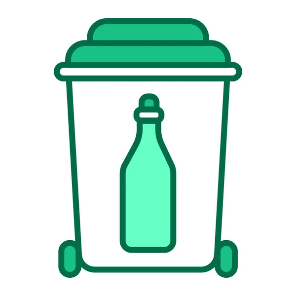 Γυαλί Ανακυκλώσιμο Εικονίδιο Γραμμή Χρώματος Ανακύκλωση Αποβλήτων Διαλογή Απορριμμάτων Προστασία — Διανυσματικό Αρχείο