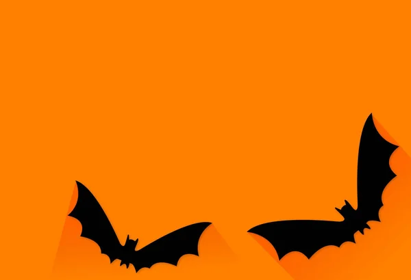 Halloween Party Banner Bats Papier Ładny Izolowany Żółtym Tle Miejsce — Wektor stockowy