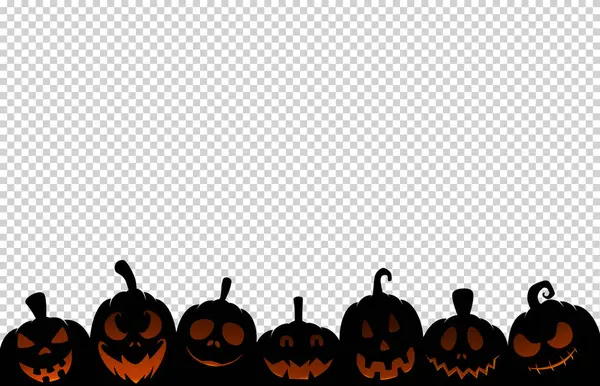 Halloween Banner Κόμμα Μαύρο Τρομακτικό Πρόσωπο Κολοκύθας Απομονώνονται Png Διαφανές — Διανυσματικό Αρχείο