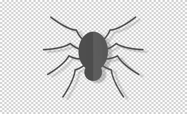 Araignée Dans Style Coupe Papier Sur Fond Png Transparent Concept — Image vectorielle