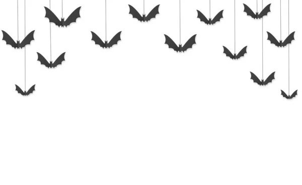 Pipistrello Carta Stile Carino Appeso Dall Alto Isolare Sfondo Bianco — Vettoriale Stock