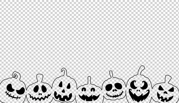 Banner Festa Halloween Con Spaventoso Volto Zucca Isolato Sfondo Png — Vettoriale Stock