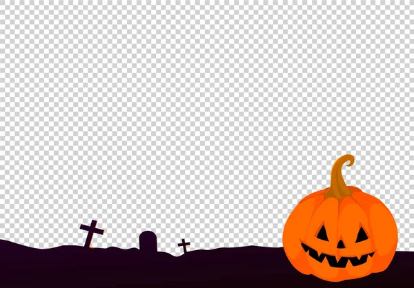 Feliz Fiesta Halloween Fondo Con Calabaza Fantasma Aislado Png Fondo — Vector de stock