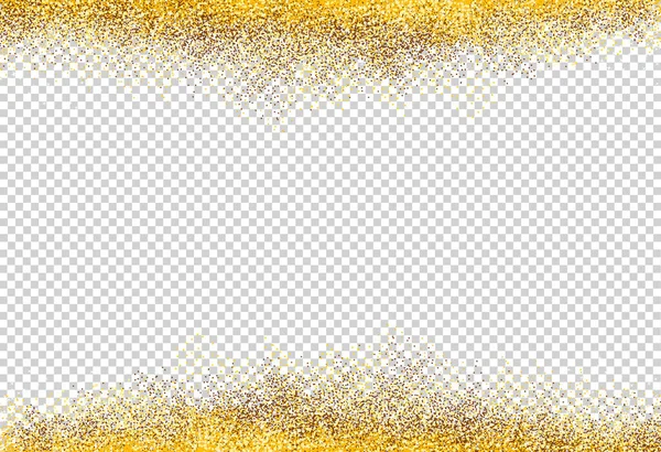 Guld Glitter Partiklar Isolera Png Eller Transparent Bakgrund Med Gnistrande — Stock vektor