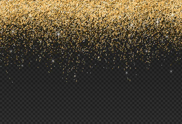 Guld Glitter Partiklar Isolera Png Eller Transparent Bakgrund Med Gnistrande — Stock vektor