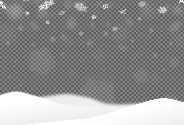 Natale Bokeh Neve Che Cade Con Paesaggi Innevati Isolare Png — Vettoriale Stock