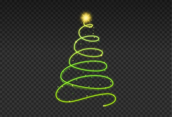 Kerstboom Goud Bokeh Glitter Deeltjes Isoleren Png Transparante Achtergrond Met — Stockvector