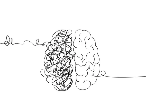 Saúde Mental Desenvolvimento Cerebral Conceito Tratamento Médico Linha Forma Arranjar — Vetor de Stock