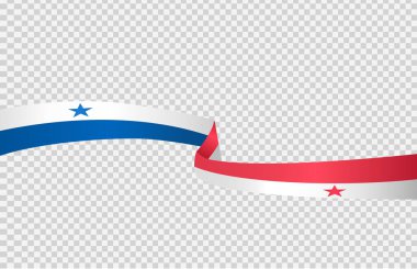 Panama 'nın uzun dalgalı bayrağı png veya şeffaf arkaplanda izole edilmiş, Panama Sembolleri, pankart, reklam, tanıtım, TV reklamı, reklamları, web tasarımı, poster, vektör ilülasyonu için şablon 