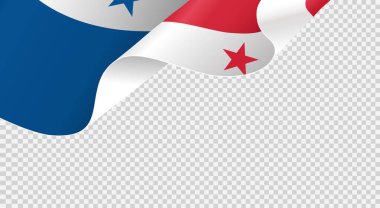 Panama 'nın dalgalı bayrağı png veya şeffaf arkaplanda izole edilmiş, Panama Sembolleri, afiş, kart, reklam, reklam, reklam, TV reklamı, web tasarımı, poster, vektör ilülasyonu 