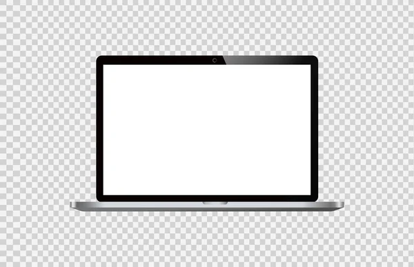 Yeni ürün, promosyon, reklamcılık, vektör illüstrasyonu için png veya şeffaf arkaplanda boş ekran izolasyonu olan dizüstü bilgisayar