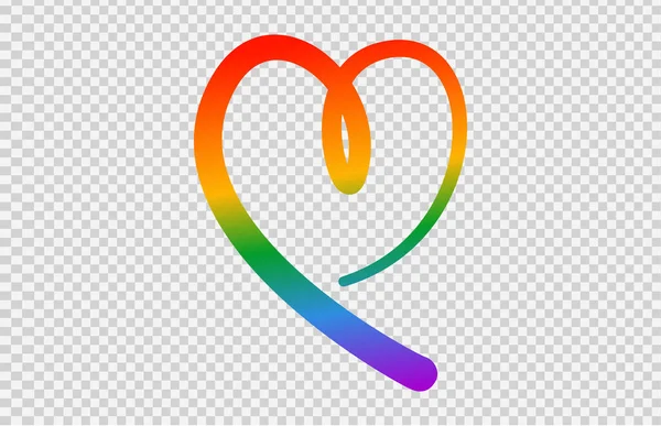 Forma Corazón Arco Iris Lgbt Bandera Aislada Png Fondo Transparente — Archivo Imágenes Vectoriales