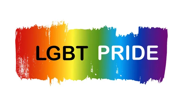 レインボーLgbtの旗ブラシの質感は 白い背景に隔離され Lgbtのゲイの誇りのシンボル ベクトルイラスト — ストックベクタ