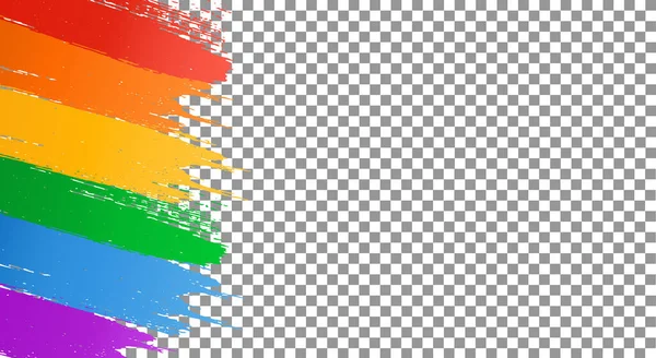 虹のLgbtの旗ブラシの質感は Pngまたは透明な背景に隔離され Lgbtのゲイの誇りの象徴 テキストのためのスペース ベクトルイラスト — ストックベクタ
