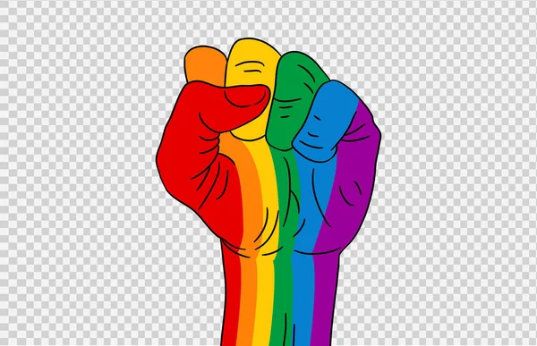 Rainbow Lgbt Bandera Color Mano Aislado Png Fondo Transparente Símbolo — Archivo Imágenes Vectoriales