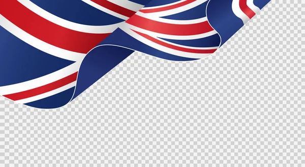 Waving Flag Isolated Png Transparent Background Symbols United Kingdom Great — Stock Vector