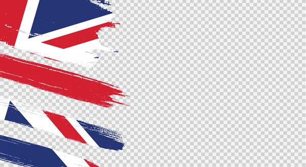 Bandeira Reino Unido Com Pintura Escova Texturizada Isolada Png Fundo — Vetor de Stock