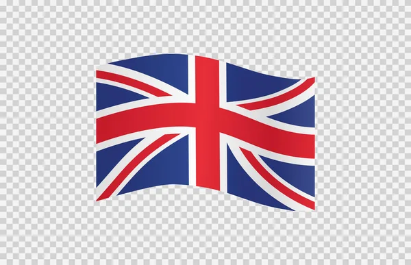 Waving Flag Isolated Png Transparent Background Symbols United Kingdom Great — Stock Vector