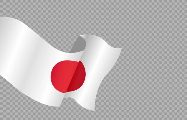 Waving Flag Japan Isolated Png Transparent Background Symbols Japan Template — Wektor stockowy