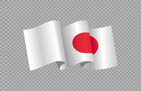 Waving Flag Japan Isolated Png Transparent Background Symbols Japan Template — Wektor stockowy