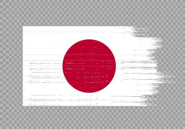 Giappone Bandiera Con Vernice Pennello Strutturato Isolato Png Sfondo Trasparente — Vettoriale Stock