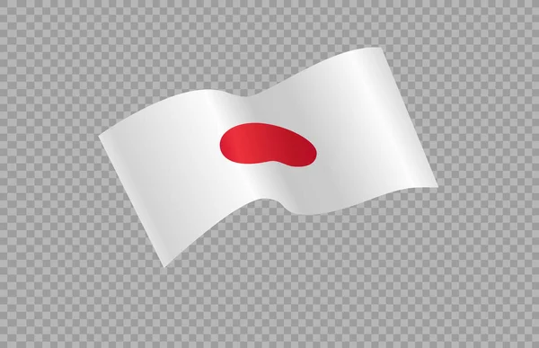 Waving Flag Japan Isolated Png Transparent Background Symbols Japan Template — Stok Vektör