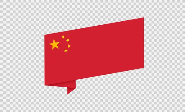 Waving Vlag Van China Geïsoleerd Png Transparante Achtergrond Symbool Van — Stockvector