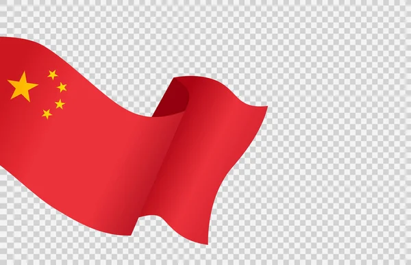 Pngまたは透明な背景に隔離された中国の波の旗 中国のシンボル バナー カード プロモーション テレビコマーシャル ウェブ ベクトルイラストのテンプレート — ストックベクタ