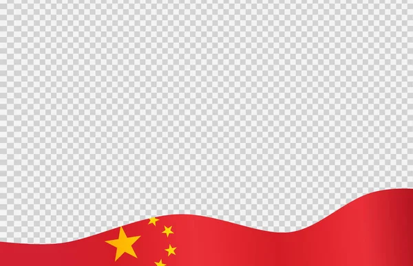 Drapeau Ondulé Chine Isolé Sur Fond Png Transparent Symbole Chine — Image vectorielle