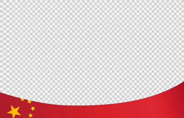 在透明或透明的背景下孤立的飘扬的中国国旗 中国的象征 电视广告 矢量图解模板 — 图库矢量图片
