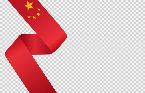 Waving Vlag Van China Geïsoleerd Png Transparante Achtergrond Symbool Van — Stockvector