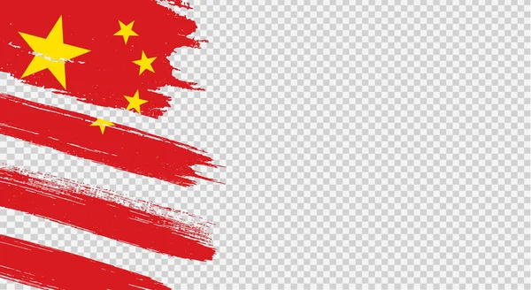 China Flagge Mit Pinselfarbe Strukturiert Isoliert Auf Png Oder Transparentem — Stockvektor