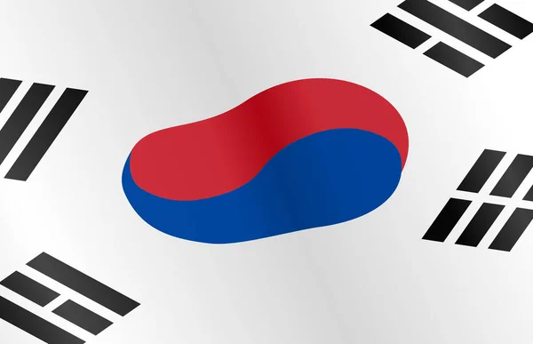 한국의 웨이브 Waving Flag Png 한국의 현수막 일러스트 — 스톡 벡터