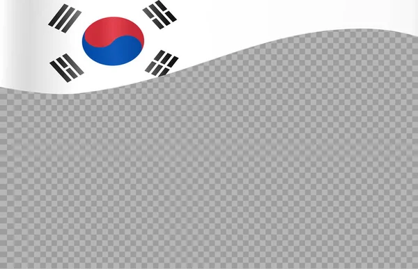 Bandera Ondeante Corea Del Sur Aislada Sobre Fondo Png Transparente — Archivo Imágenes Vectoriales